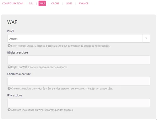 Configurer le pare-feu applicatif web