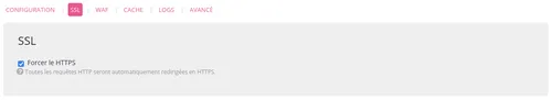 Forcer le SSL/HTTPS