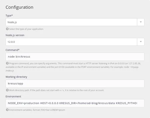 Admin panel: Node.js website
