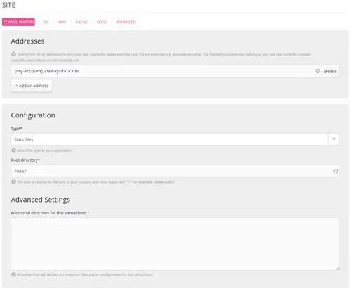 Static files Client Site