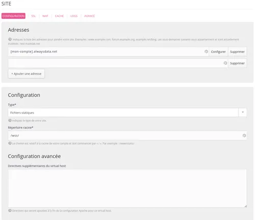 Site client statique