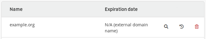 Administration interface: External domain