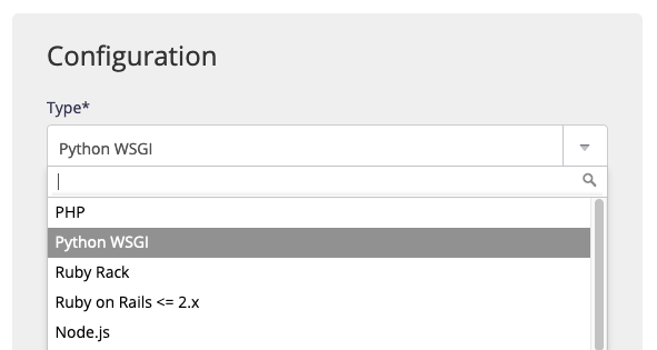 Python WSGI Site Type