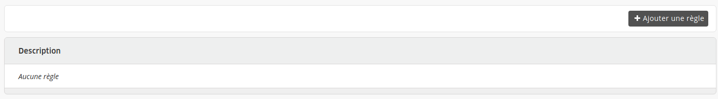 Liste de ses règles de filtrage