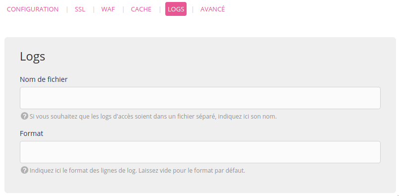 Personnaliser les logs HTTP