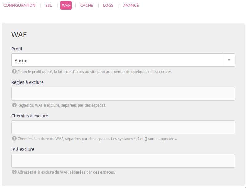 Configurer le pare-feu applicatif web