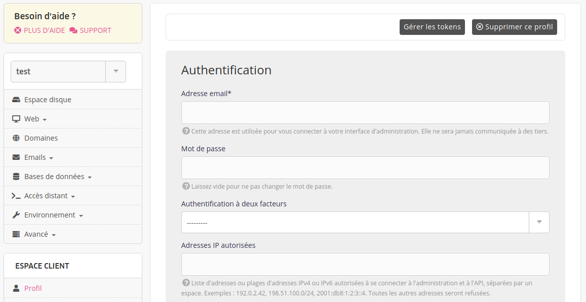 Admin Authentification Facteurs Documentation Alwaysdata